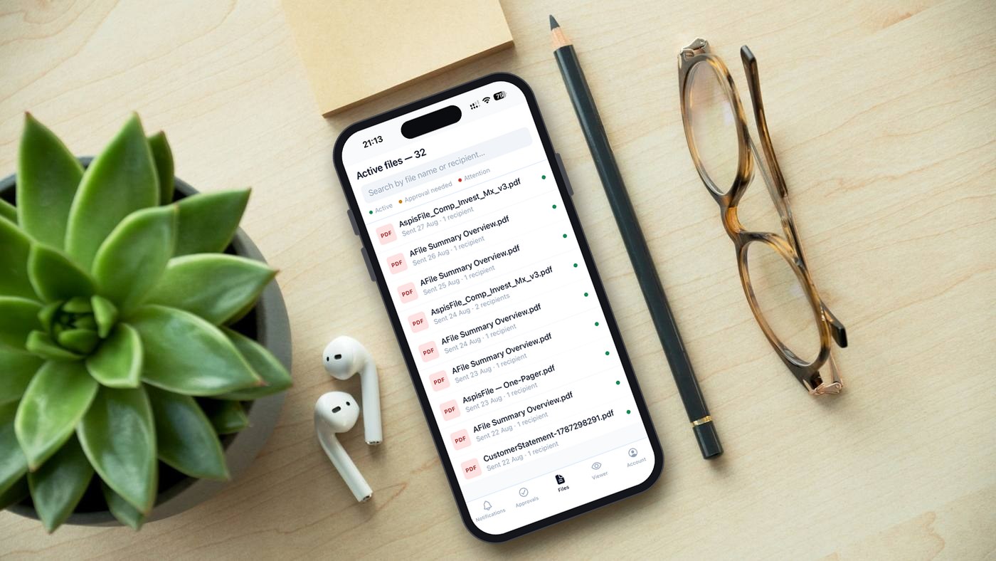 AspisFile app on iPhone